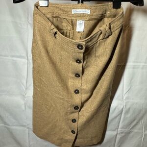 French Connection Camel Button-Front Pencil Skirt